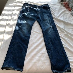 Mens 34x32 slim straight jeans dark wash